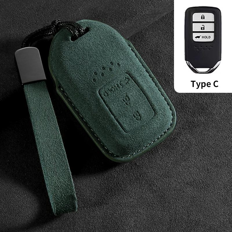 Suede Car Key Case Cover Shell Fob For For Honda Fit Lucky Vezel City Civic Jazz Brv Br-V Hrv Hr-V Freed Car Smart Key Bag