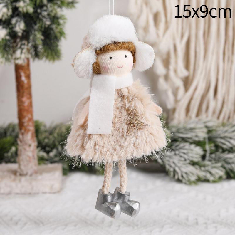 2025 Christmas Angel Dolls Plush Girl Christmas Tree Decorations for Home Navidad Ornaments Xmas Pandent New Year Gifts for Kids