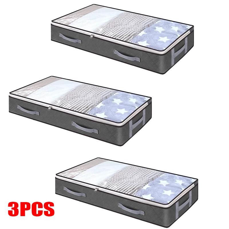 Aufbewahrungstasche unter dem Bett für tragbare faltbare Bettdecken-Taschen Kleiderschrank Kleider Organizer Aufbewahrungsbox Staubdichter Organizer Große Kapazität