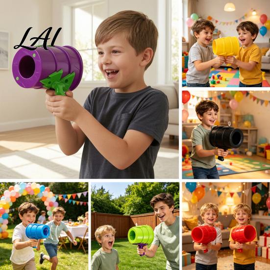 Birthday Gifts for Boys Girls Handheld Air Cannon Toy Portable Shooter Kids Outdoor Reusable Wave Toy Play Bubble Machine Funny Prank Christmas