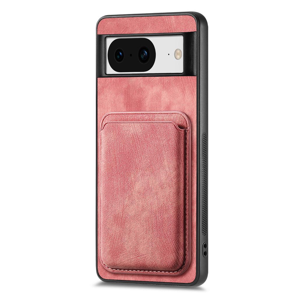 For Google Pixel 8 Anti-Scratch Case Compatible with MagSafe Leather Back Cover with Detachable Card Holder