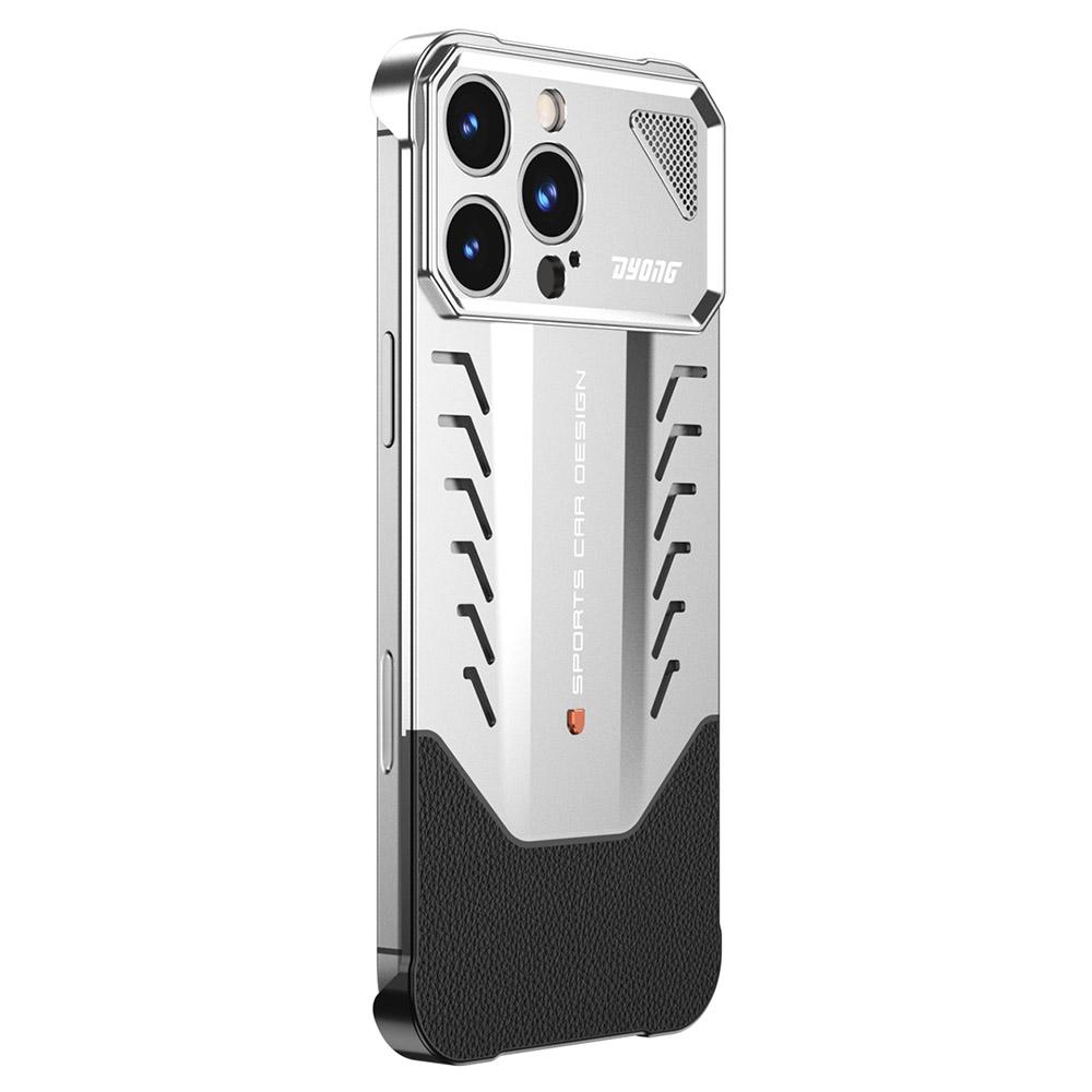 

DYONG For iPhone 16 Pro Max Metal Case Snap-Open Design Heat Dissipation Shockproof Phone Cover Titanium Silver