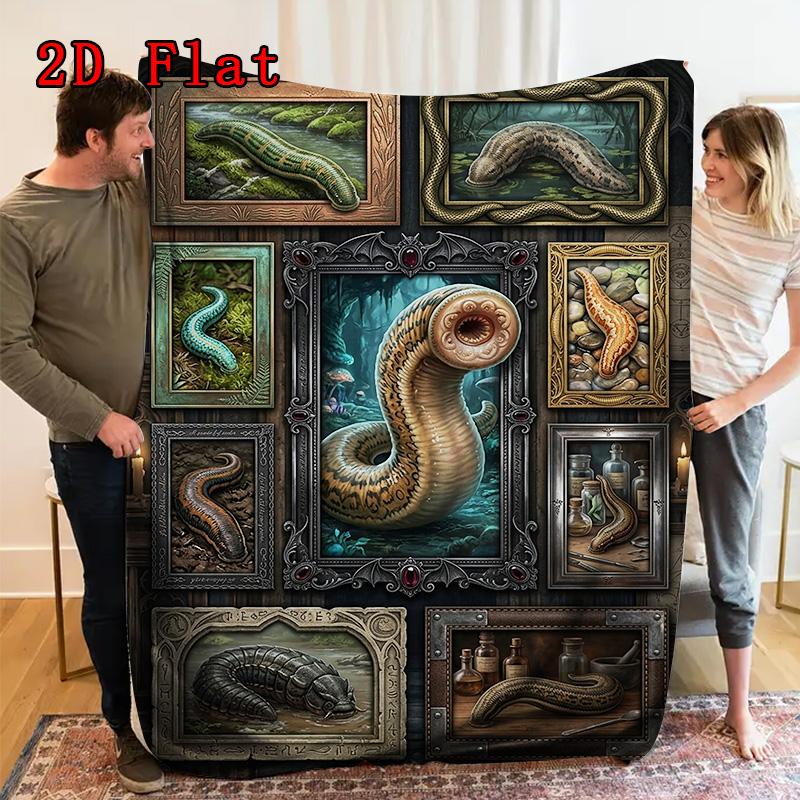 Mystic Serpent Collection 2D Flat Pattern Flannel Blanket, High quality All Seasons, Home Decor, Warmth and Comfort, Perfect for Christmas Gifts.