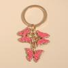 Cute Colorful Butterfly  Enamel Flying Animals Key Chains For Women Girls Accessorie Handmade Jewelry Bag Charm