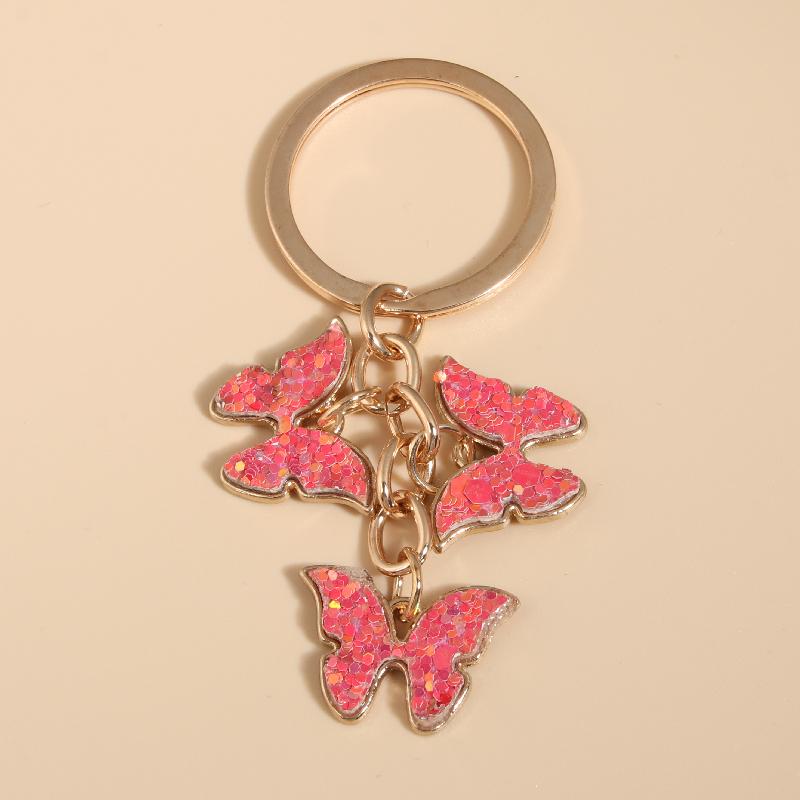 Cute Colorful Butterfly  Enamel Flying Animals Key Chains For Women Girls Accessorie Handmade Jewelry Bag Charm