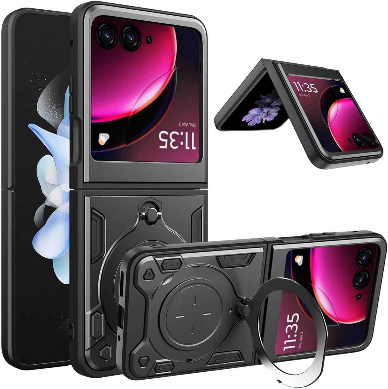 

Protective Cover For Motorola Moto Razr 60 50 40 Ultra Razr Plus Case Ring Stand Holder Shockproof Fundas Coque Moto Razr Plus 2024