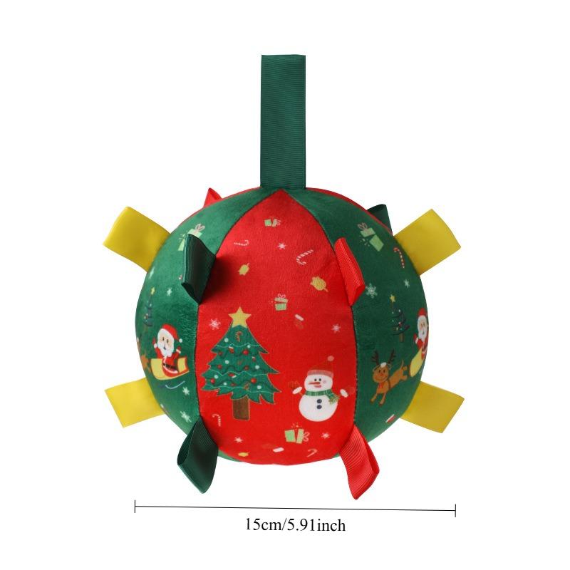 Christmas Dog Toy Ball Grinding Teeth Self-hi Stuffy Artifact Plush Interactive Gnawing Pet Interactive Toy Dog Toys Puppy Toys