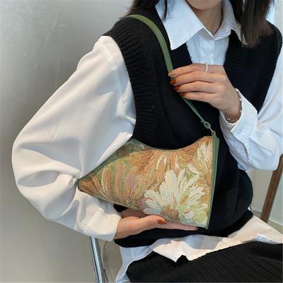 Women's Underarm BagsTrendy New Oil Painting Shoulder Bag Cute Simple Handbags and Purses Female Travel Totes