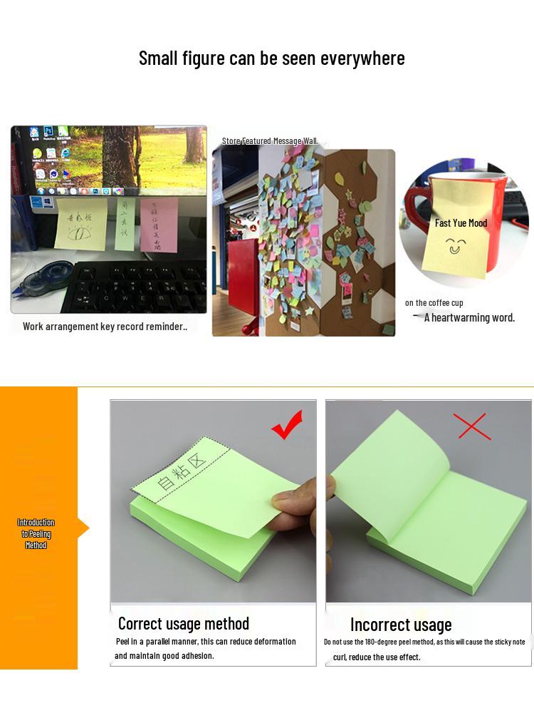 Sticky Notes for Students: Creative & Adhesive Memo Pads, Small Strips, Reusable, Self-Adhesive Labels