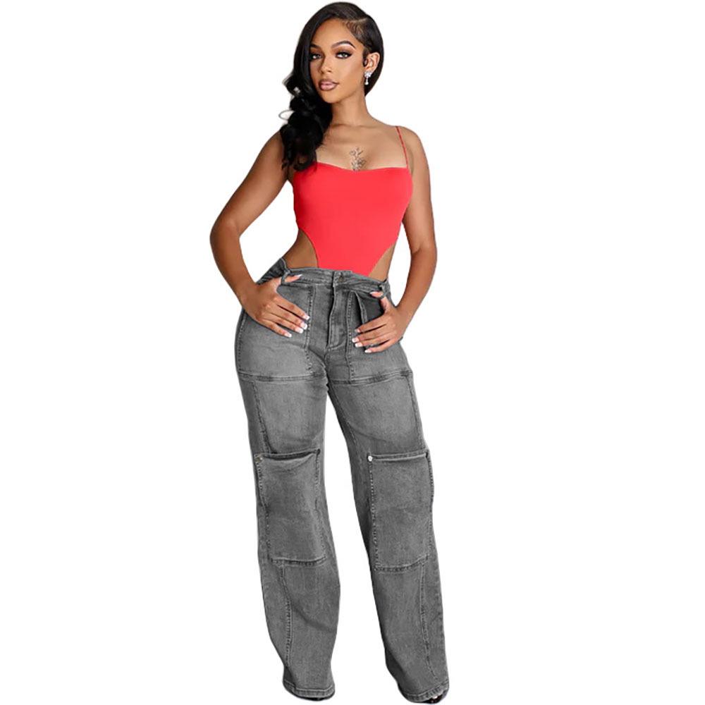 Women's European & American Denim Overalls - Summer Casual Zipper Washed One-piece Long Pants