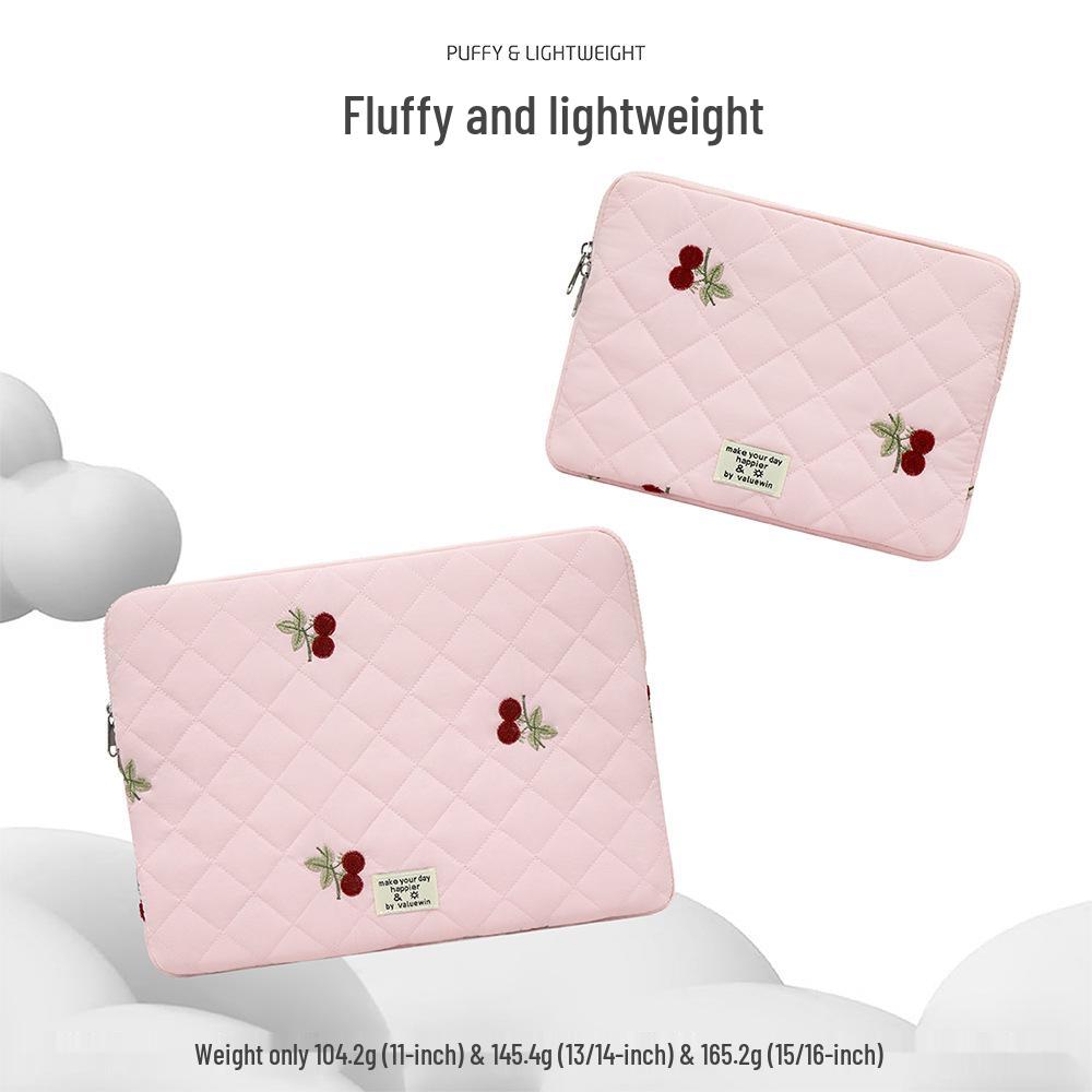 Capa para Laptop e Tablet Estilo Coreano Cereja para Mulheres - Serve para 13,3", 14", 15"