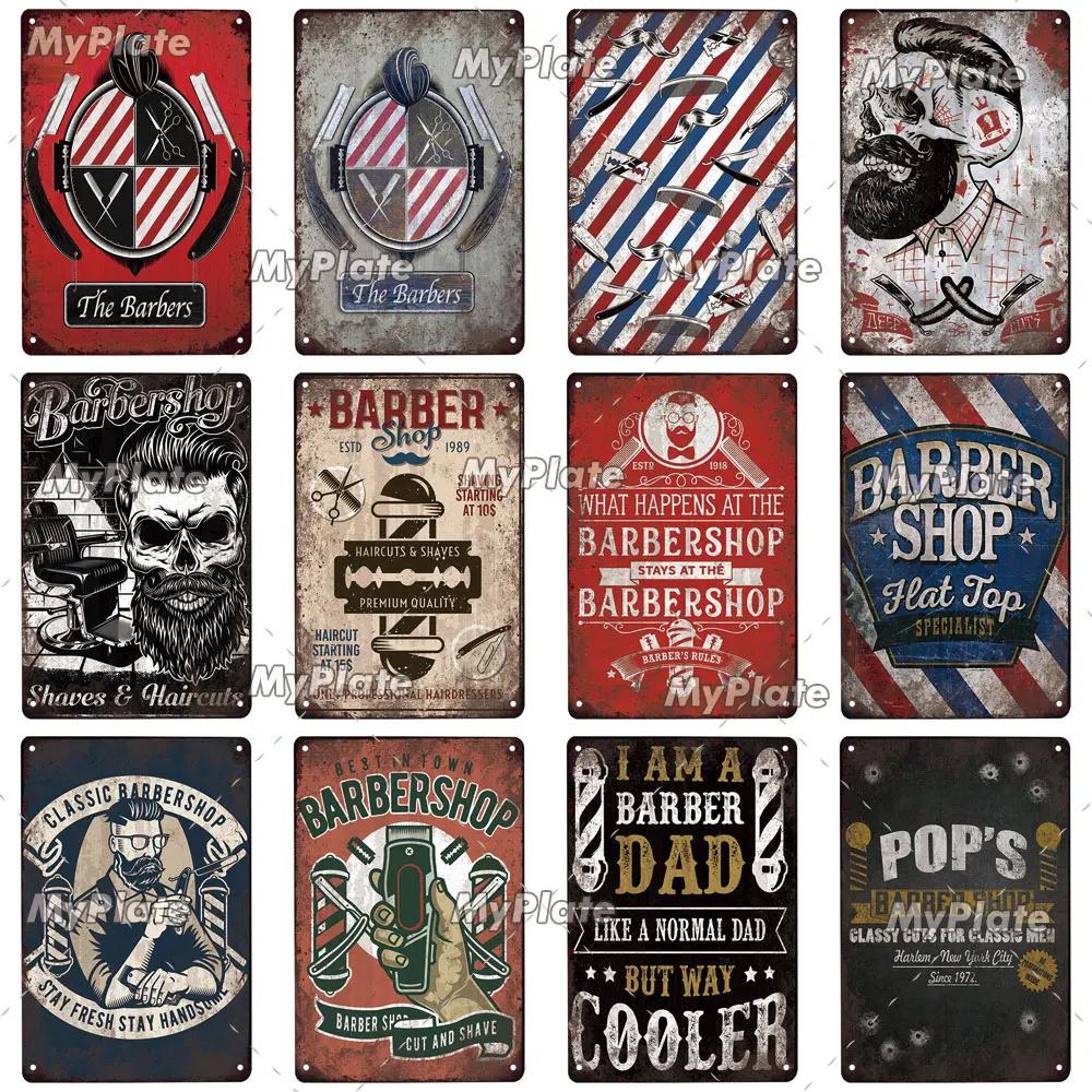 BARBER Tin Sign Metal Sign Retro Plaque Home Decor Metal Vintage Man Cave Bar Pub Club Home Wall Decoration