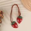 Cute Strawberry Bag Pendant Braided Strawberry Ornaments Creative Keychain Strawberry Car Hanging