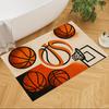 Basketball Sport Design Home Carpet Soft Plush Non-slip Bottom Bedroom Bedside Mat Bohemian Boho Style Housewarming Gift Idea