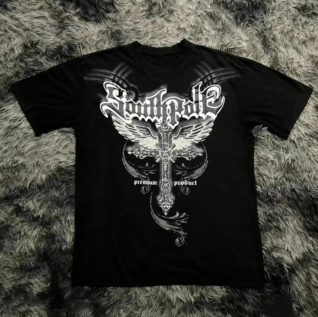 Klasické Y2K Gotický Štýl Potlač Trička Oversized Tričko High Street Košele Gotický Okrúhly Výstrih Bavlnené Vrcholy Nové Pánske Dámske Tričko XXXL rôznofarebná