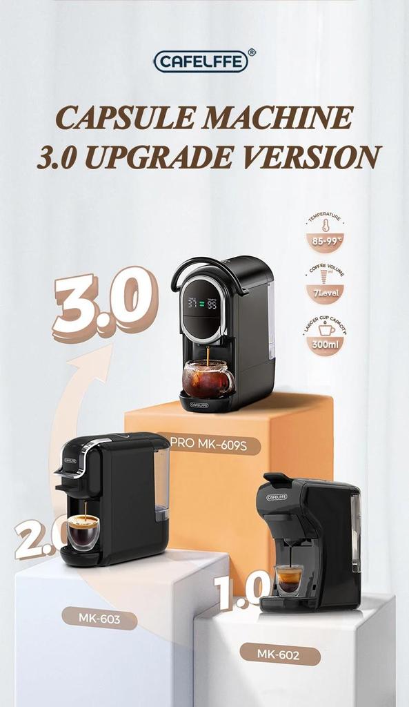 New Cafelffe MK-609S 4in1 Coffee Machine Dolce Gusto Nespresso Capsule ESE Pod Ground Coffee Coffee Cafeteria 19Bar Hot/Cold,Gift for Lover
