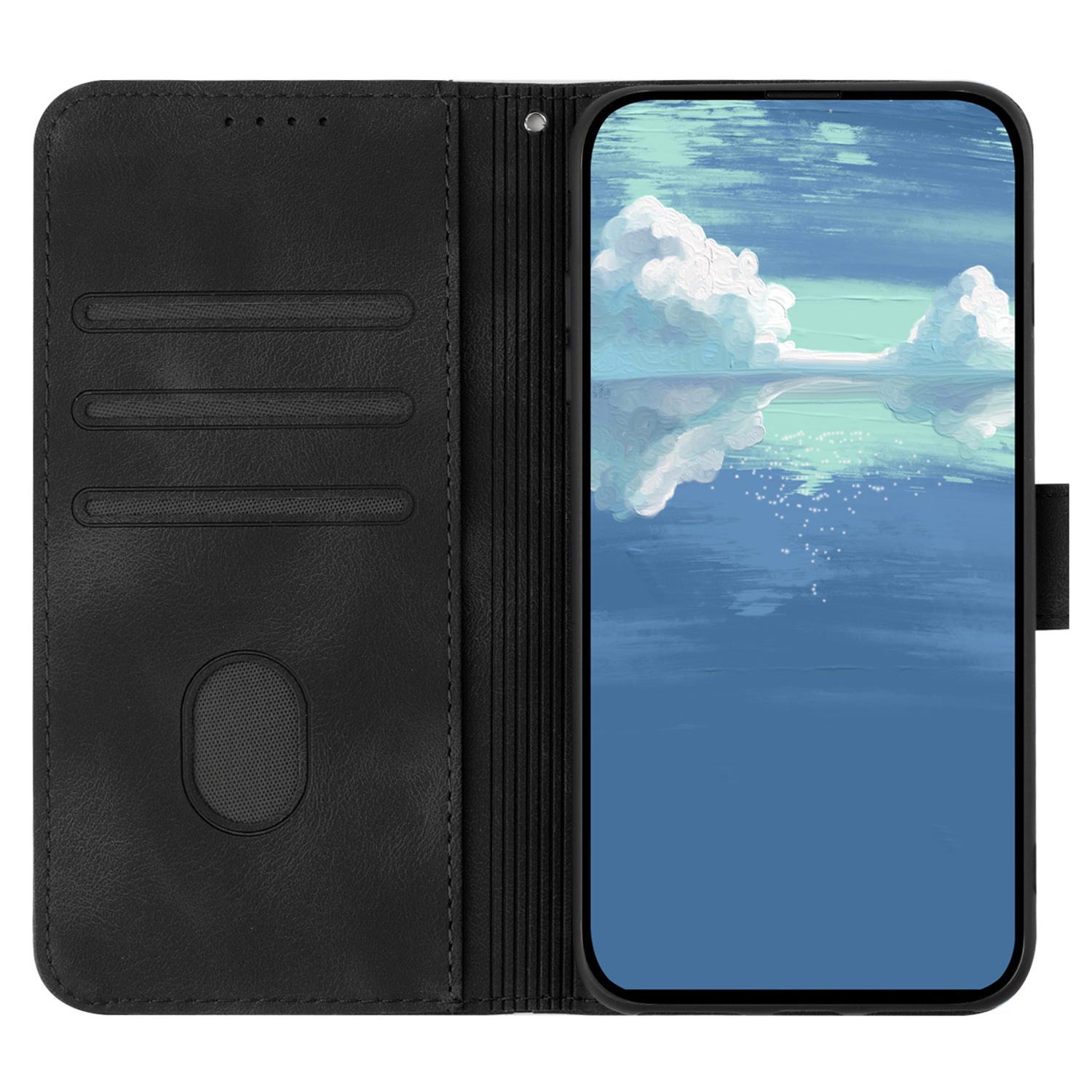 

YX0040 For Xiaomi 13 Imprinted Wallet Phone Case PU Leather Anti-drop Stand Cover Black