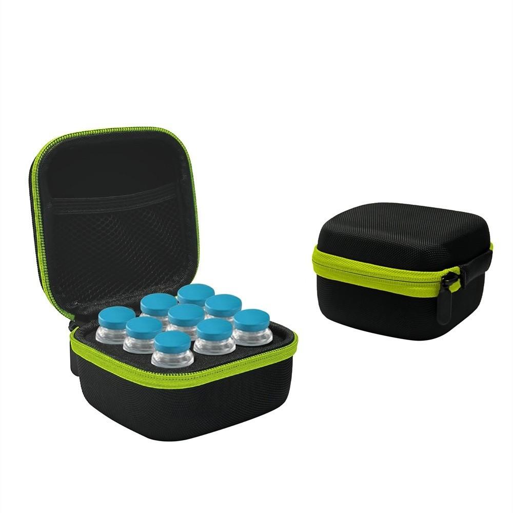 

10ML 9 Vials EVA Insulin Organizer Waterproof Large Capacity Storage Case Wear-resistant Insulin Vial Protector Travel Use зелёный