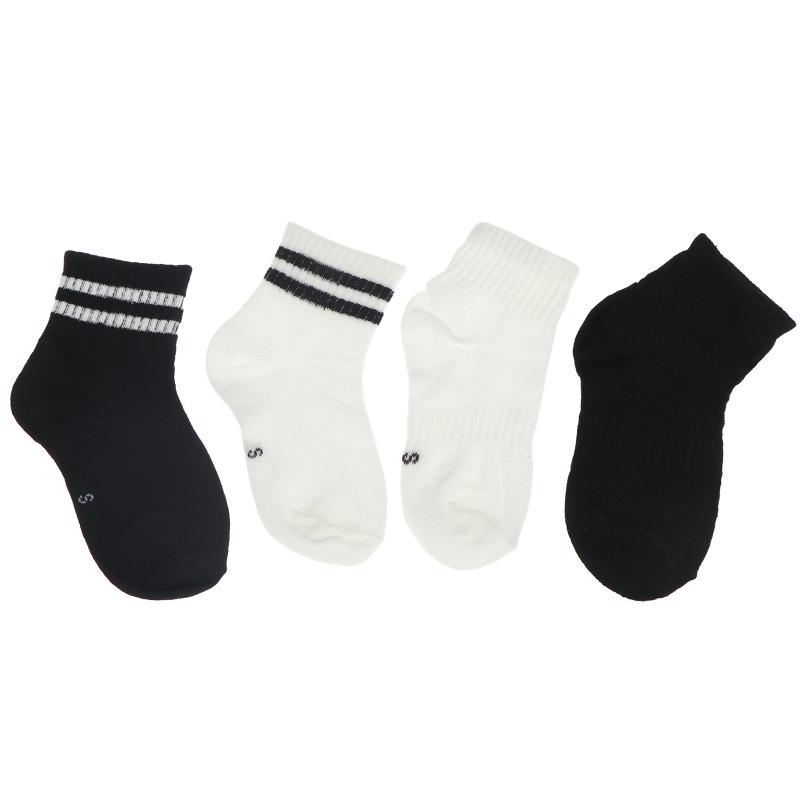 5 Pairs Student Sports Socks Cotton Soft Long Tube Socks Absorbing Sweat Girls Boys Baby Black White Tube Socks 1-13 Years