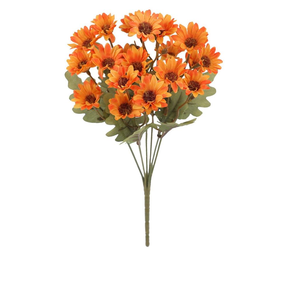 Fun Decor Mums, Artificial Sunset Mums, Artificial Outdoor Sunset Mums Flowers - UV Resistant, Waterproof, Windproof, Fake Fall Flower