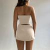 Women's Solid Color Sleeveless Line Top Top Slim Short Skirt Short 2-piece Set