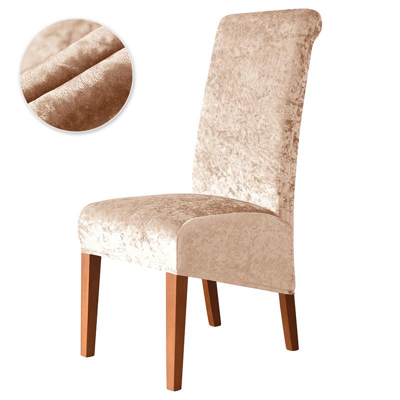 

XL Gold Velvet Diagonal High-Back Chair Cover - Thick, Luxurious Dust Protection for Dining Chairs XL High Back Chair Cover
