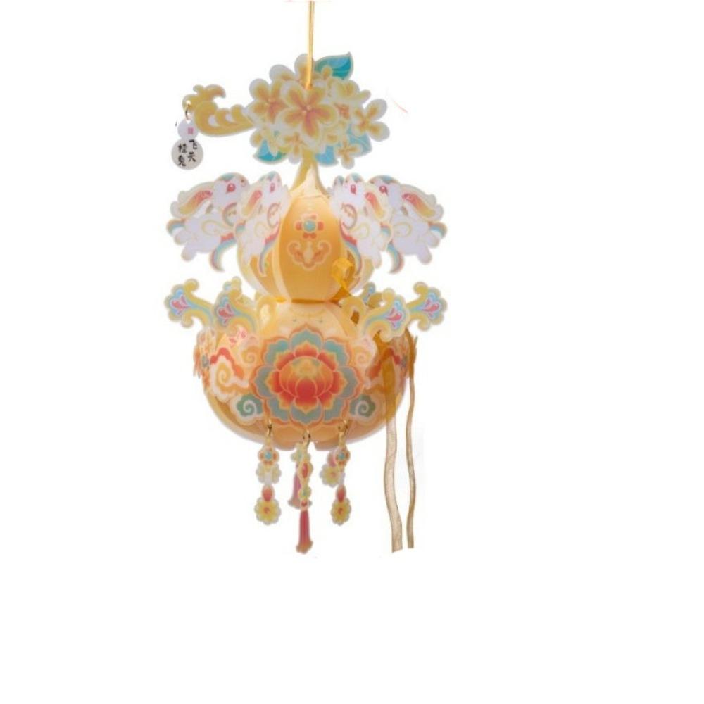 Handmade Portable Gourd Lantern PVC Antique Lantern Handheld Gourd Lantern  Children Activity