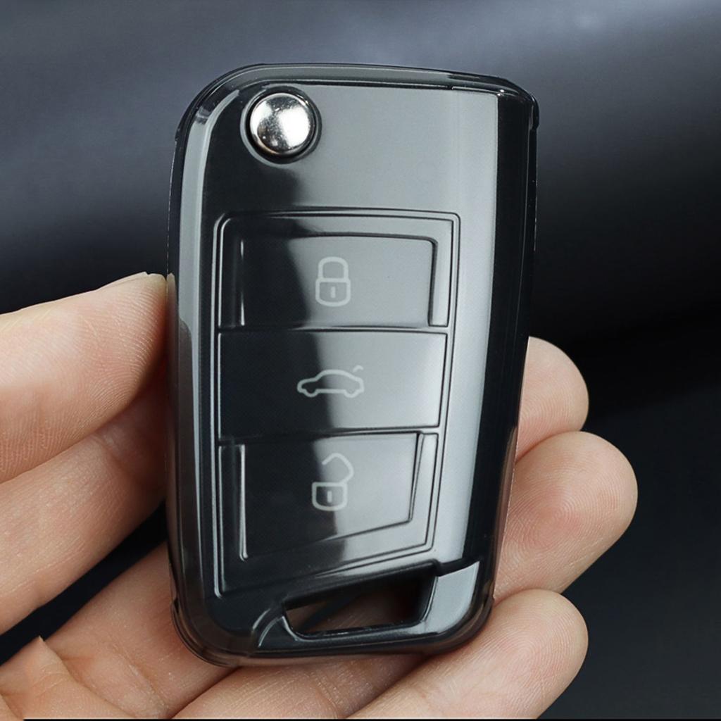 Clear Transparent Tpu Car Smart Key Cover Case For Vw Polo Mk6 Golf R Mk7 E-Golf Tiguan Skoda Octavia Mk3 Kodiaq Karoq Superb
