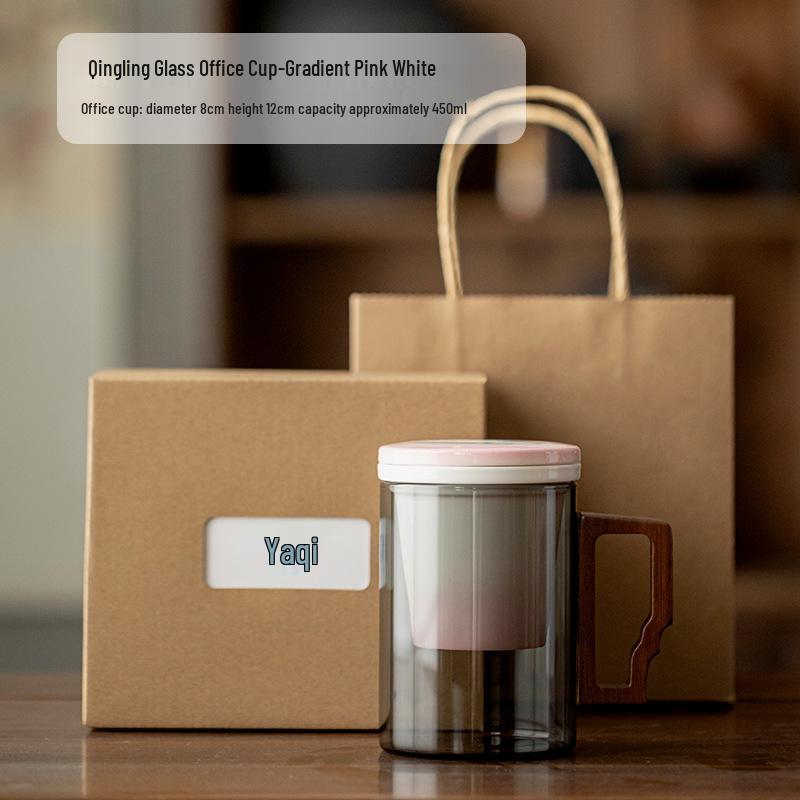 

Heat-Resistant Glass Mug with Lid, Tea/Water Separator, Anti-Scald Design, Custom Logo Gift 401-500ml