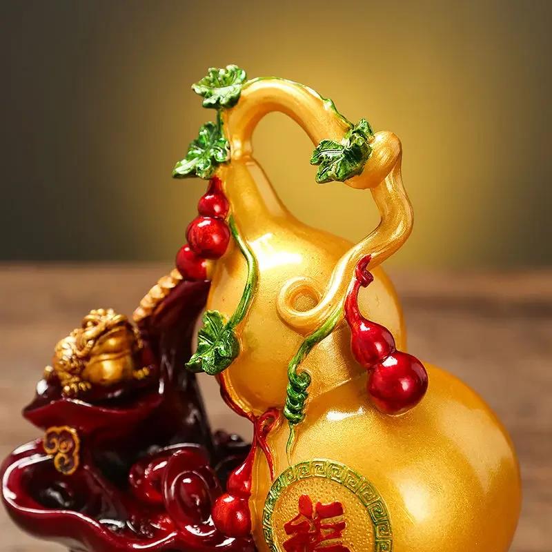 Feng Shui Glücksbringer Kürbis Crsfts Wohnzimmer Ornamente Maskottchen Kürbis Goldene Kröte TV Schrank Wohnkultur