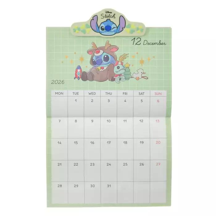 Disney Stitch Scrump Wall Calendar with Clip Costume 2026 Japan NEW Disney Store