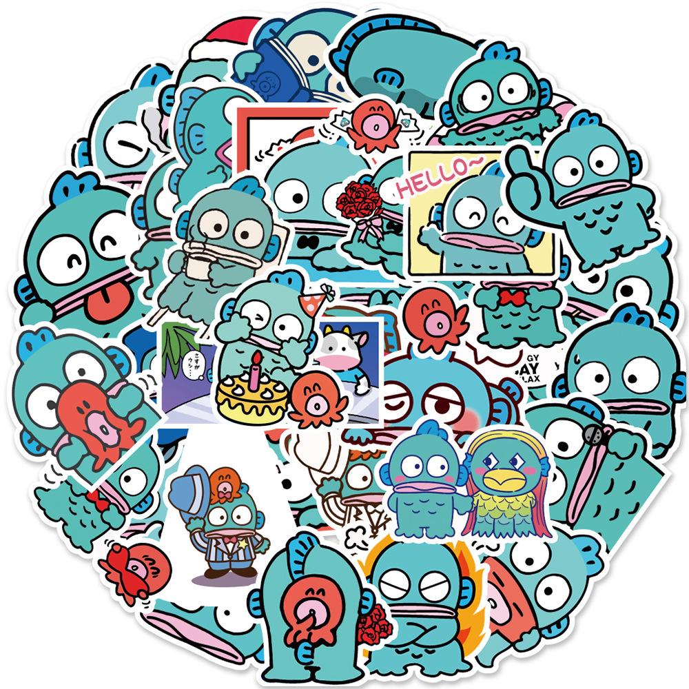 50 Cute Cartoon Water Monster Half Mermaid Laptop Suitcase Skateboard Graffiti Decoration Stickers