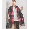 Used Joshua Ellis Large Pink Black Check Stole
