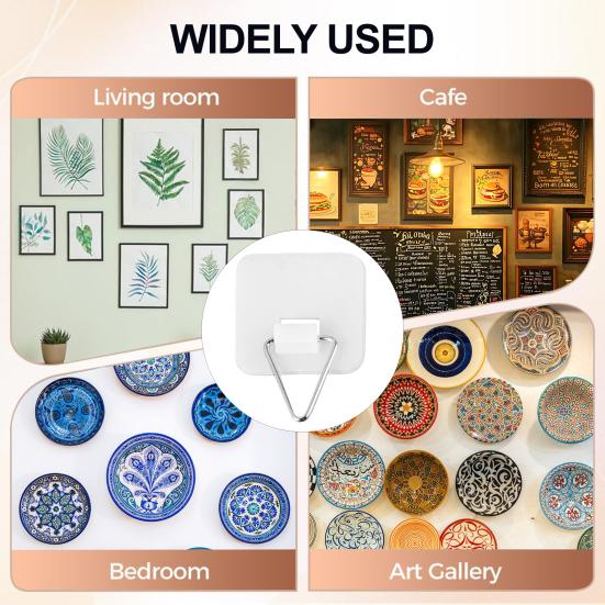 Picture Hanging Vertical Hooks Strong Load-bearing Easy To Install Self-Adhesive Wall Plate Hangers Photo Frame Display Hooks