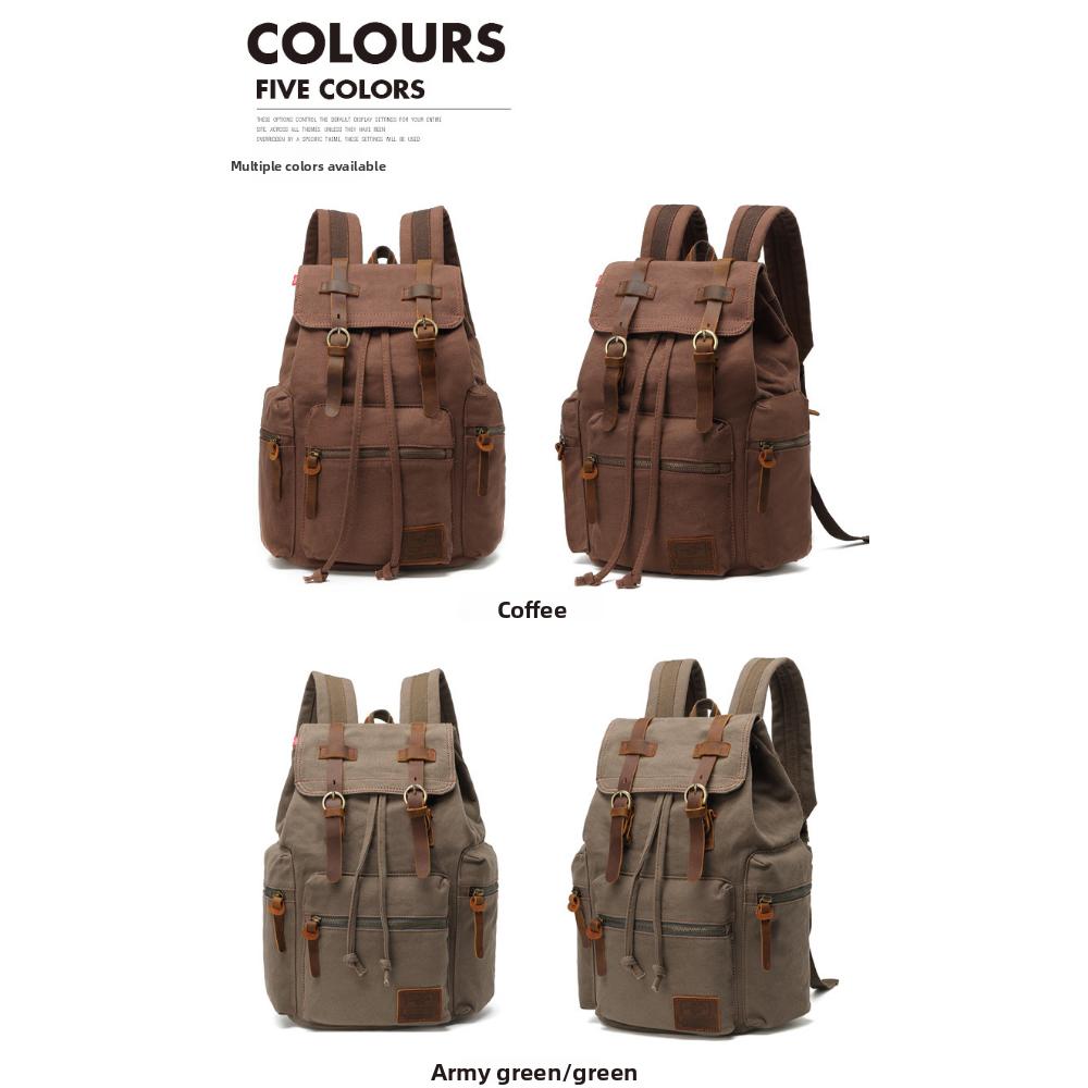 Canvas Bag Retro Men's Bag Durable Backpack Computer Bag Student Schoolbag Outdoor Travel Bag