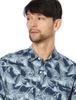 Amazon Essentials Regular Fit Short Sleeve Patterned Shirt in Navy Blue Sky with Palm Leaf Size XL Men's Design,
