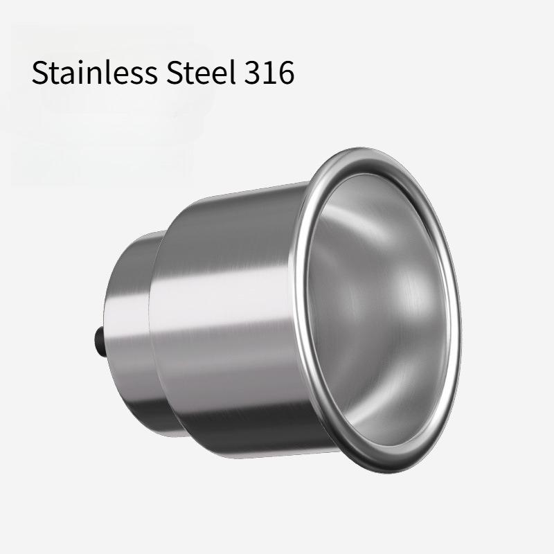 

316 Stainless Steel Boat/RV Cup Holder - Rustproof Polished Finish Mirror Shine Durable Yacht & Marine Drink Bottle Mount