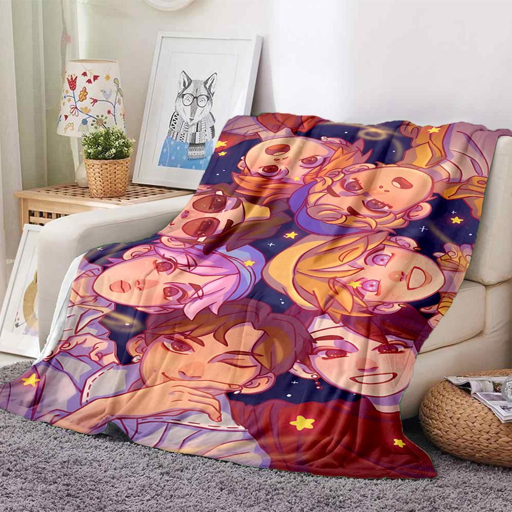 1pc , K Pop Flannel Blanket [Cozy Throw Blanket] For Sofa, Bed, Travel, Camping, Livingroom, Office, Couch, Chair, And Bed