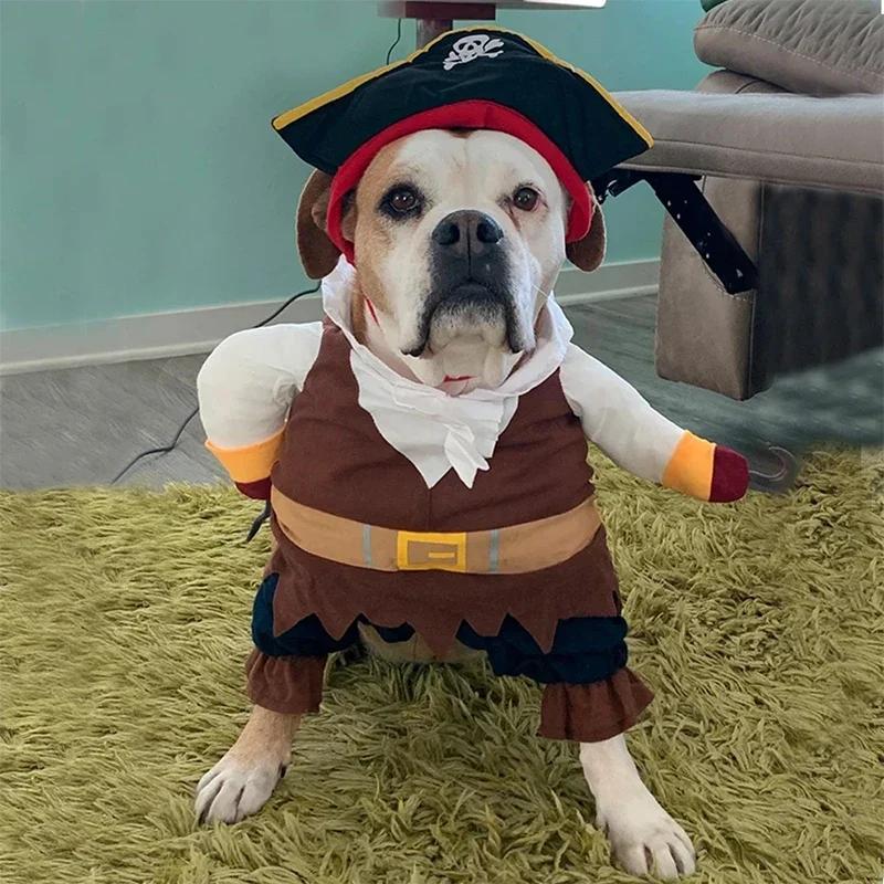 Halloween Pet Costume Fun Little Dogs Cats Pirate Suit Role-playing Clothes Small and Medium-sized Dog Clothing Pet Supplies