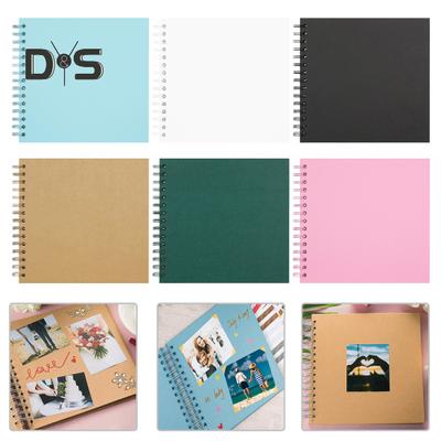 7-tommers utklippsbok fotoalbum 40 sider dobbel wire-innbinding DIY hardt omslag spiral bryllup reise babyshower barn familie jubileum bilde