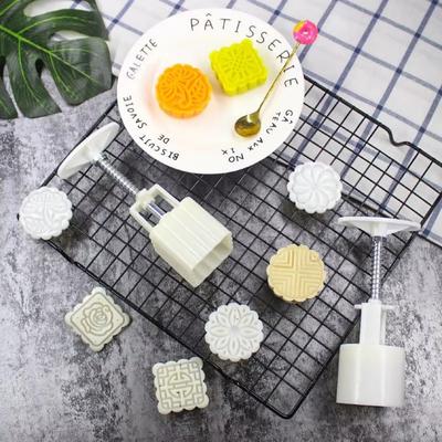 Kreative Mondkuchenform 3D Blumenförmige Keksstempelform Handgepresste DIY Mondkuchenfest Überraschung Küchenhelfer