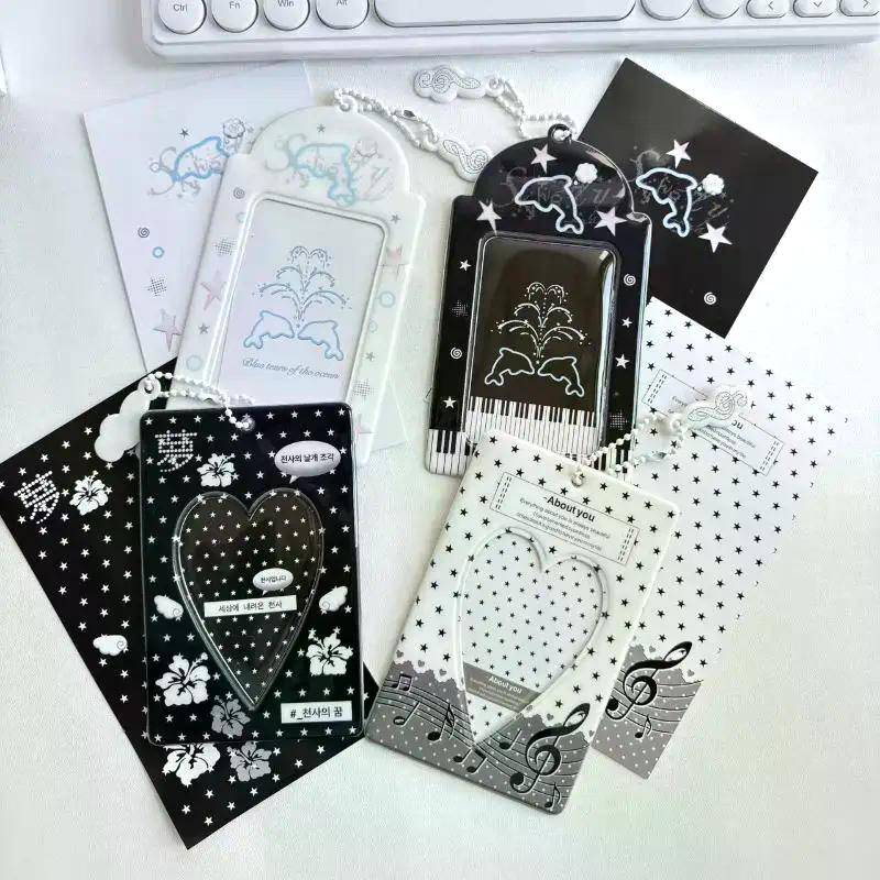 Idol Photo Card Holder Transparent Display Case for Star Chaser Campus Meal Card Storage Pendant Accessory