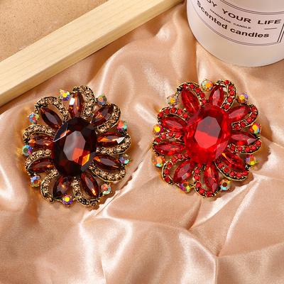 Fashion Creative Brooch Alloy Diamond Diamond Flower Crystal Glass Women's Clothing Accessories Corsage