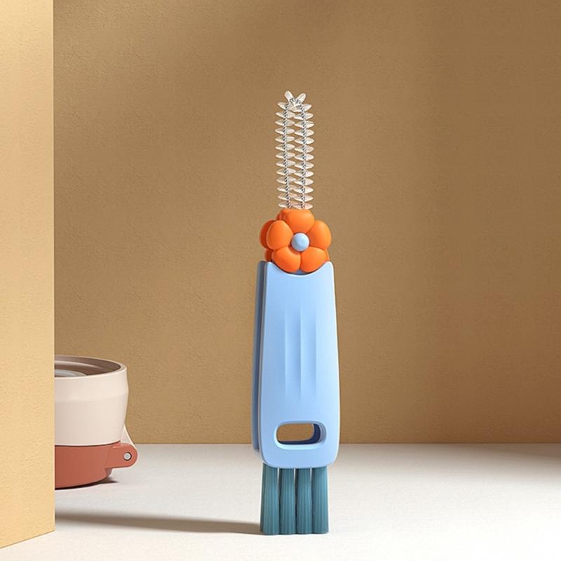 User friendly Cup Lid Cleaner 3 Way Design Scraping Scrubbing Wiping Kitchenwares Plastic Tool