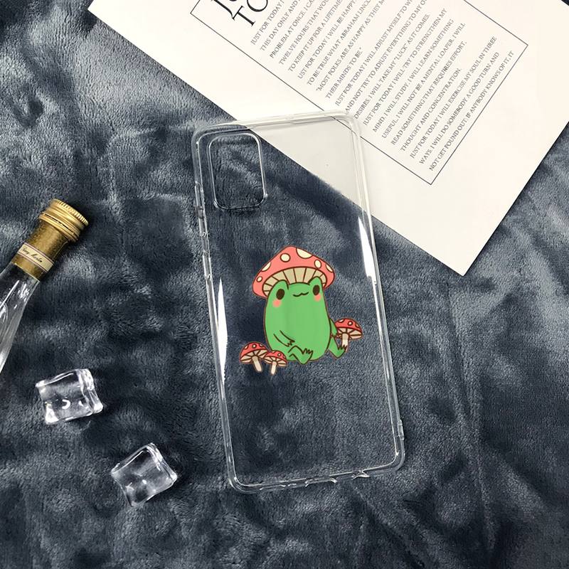 Grzyb żaba kreskówka słodki Etui na telefon Przezroczyste miękkie Dla iphone 12 11 13 7 8 6 s plus x xs xr pro max mini
