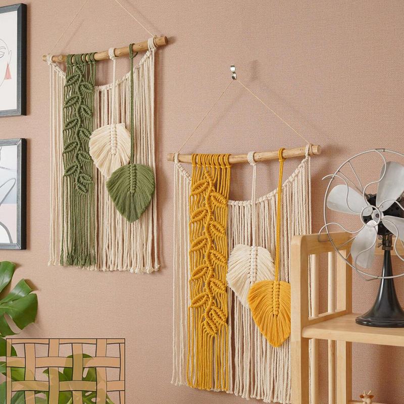 Boho Tapestry Macrame Wall Decor Hand-woven Color Macrame Wall Hanging Ornament Bohemian Craft Decoration Gorgeous Tapestry