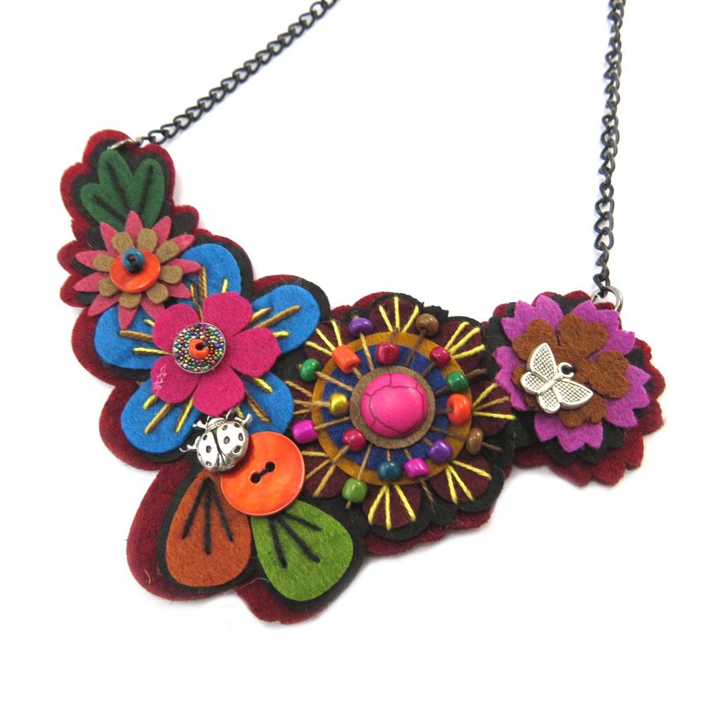 Les Trésors De Lily [P3367] - Collier créateur 'Capucines' rouge multicolore