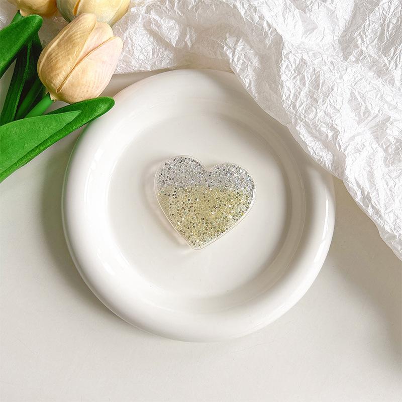 Color Love Glitter Mobile Phone Airbag Holder Wind Paste Retractable Round Lazy Ring Buckle