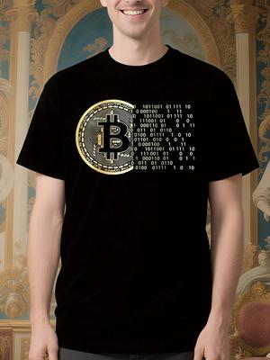 Bitcoin Tshirt - Black with Golden BTC Symbol - Cryptocur...