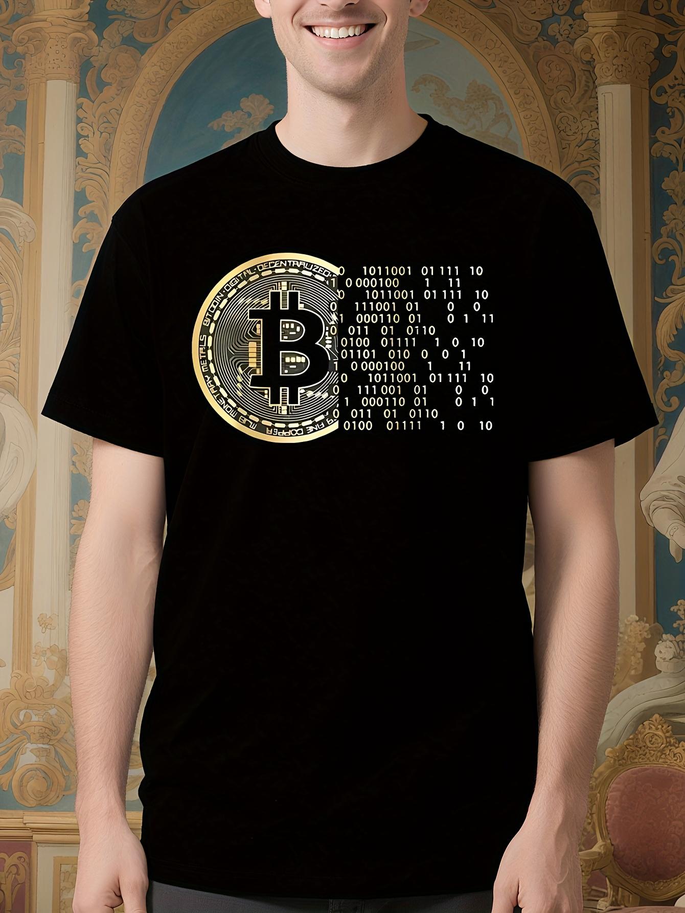 Bitcoin Tshirt - Black with Golden BTC Symbol - Cryptocur... L